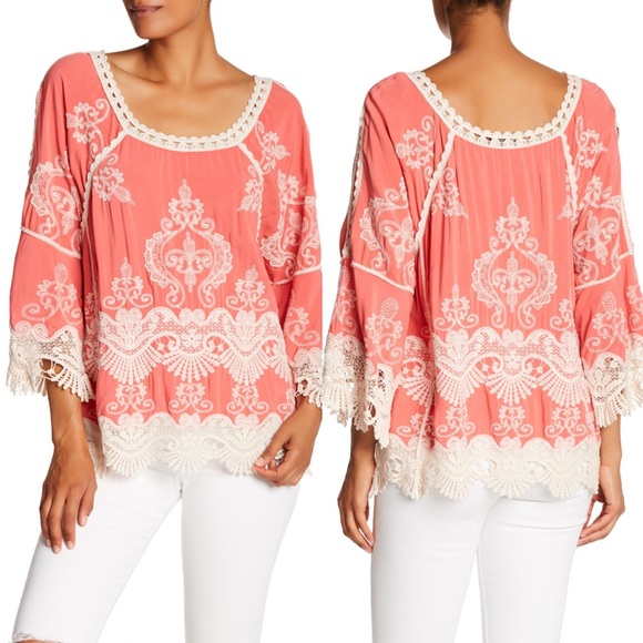 Democracy Embroidered Crochet Top in Olive Green - Picture 16 of 16